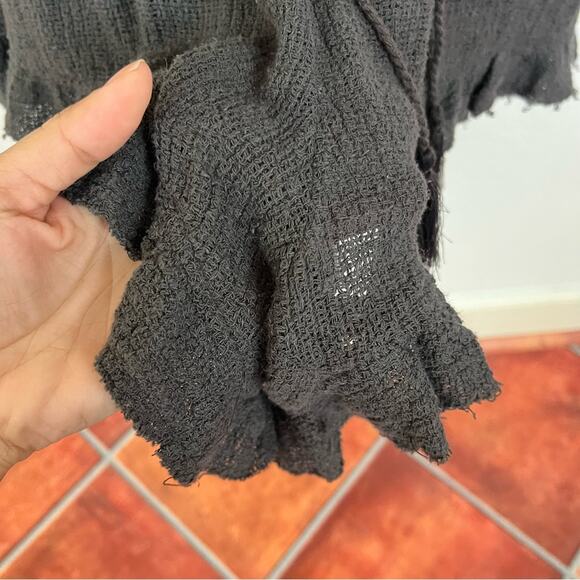 Free People Grey Gauze Henley Romper - Picture 4 of 9